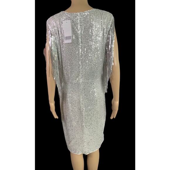 Silver Sequin Mini Dress - Picture 5 of 11